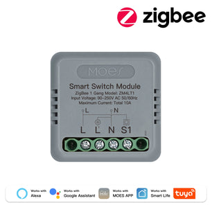 MOES WiFi Zigbee Smart Switch Module 1-4 Gang with Voice Control