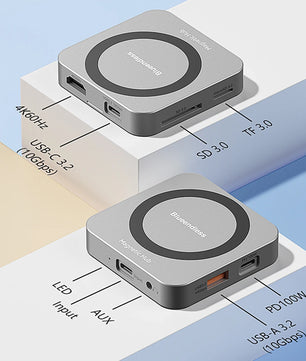 8-IN-1 Aluminum Alloy USB Type-C Splitter Docking Station Hub