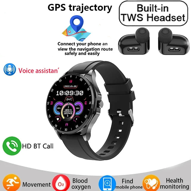 Silica Gel Waterproof Android Round Shape Bluetooth Smartwatch