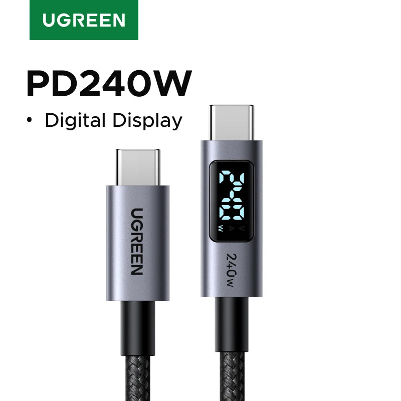 Ugreen 240W Digital Display Screen PD3.1 Type-C Charging Cable