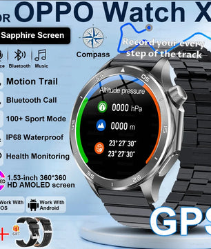 Steel Waterproof Android On-Wrist Round Shape Smartwatch