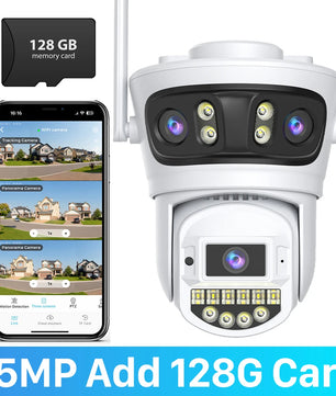 IP66 15MP 5G Wifi Three Lens Surveillance Dome Camera