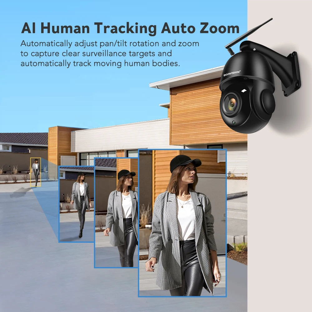 Boavision Auto Tracking Humanoid Detection Two Way Security Camera
