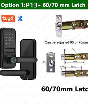 Aluminium Alloy Fingerprint Bluetooth Reversible Handle Door Lock