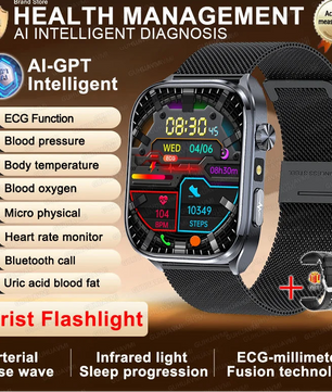 Fine Steel Waterproof Android Square Shape On-Wrist Smartwatch