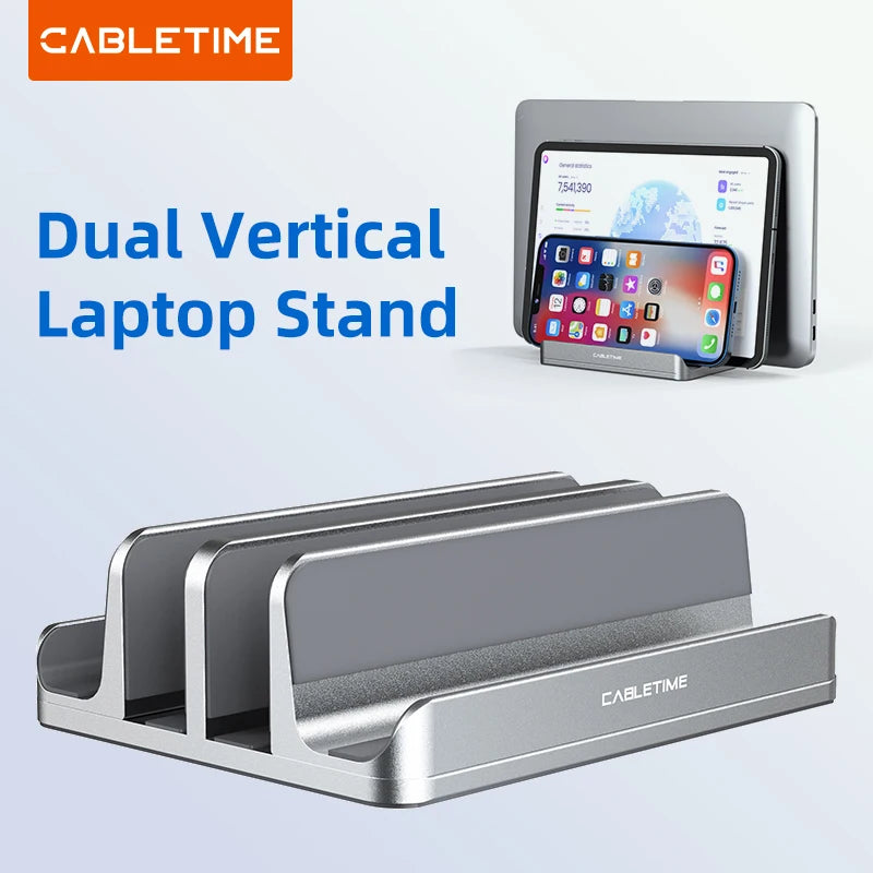 CableTime Aluminum Alloy Vertical Laptop Stand For MacBook