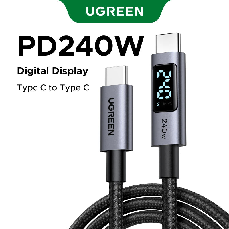 Ugreen 240W Digital Display Screen PD3.1 Type-C Charging Cable