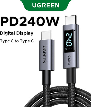 Ugreen 240W Digital Display Screen PD3.1 Type-C Charging Cable