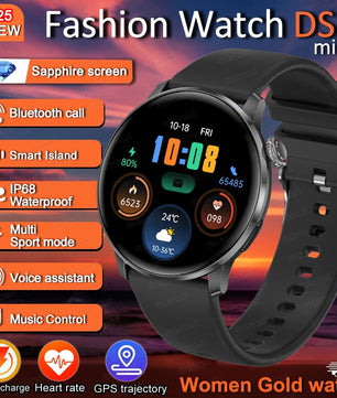 Silica Gel Waterproof Android Round Shape On-Wrist Smartwatch