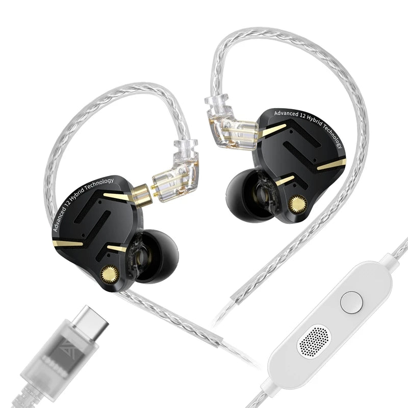 Metal Hybrid Technology Vocalism Wired Communication Earphones