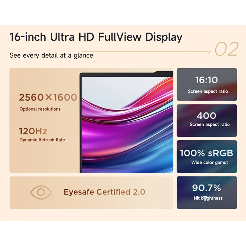 1TB 32GB 16" Intel Core 5 220H 120Hz Bluetooth Lenovo laptop