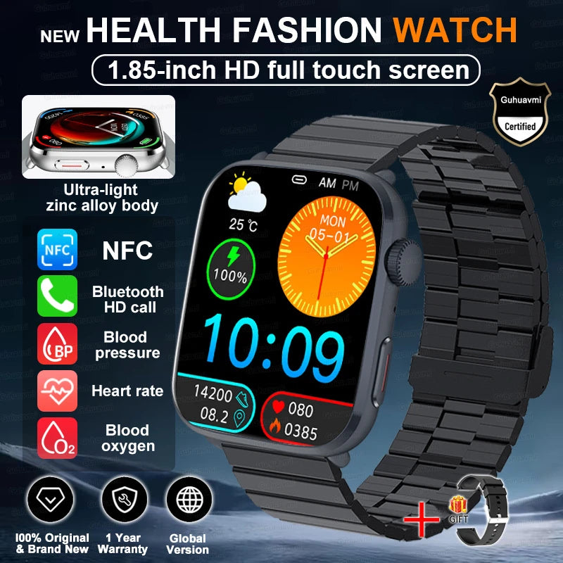 Rubber Waterproof Android Square Shaped Amoled Screen Smartwatch