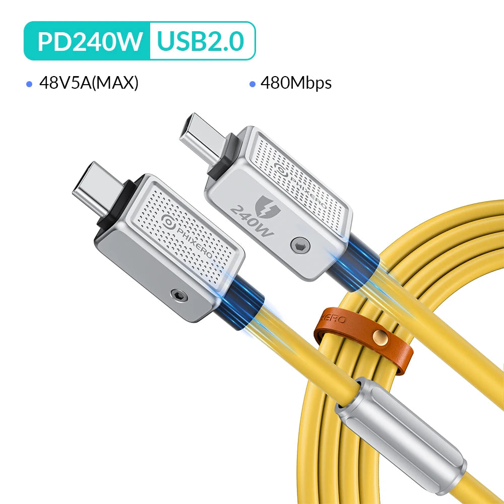 40Gbps Aluminum Alloy PD240W Type-C Fast Charging Cable