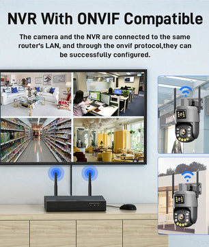 IP66 6MP Digital Zoom Wifi Dual Lens Waterproof Dome Camera