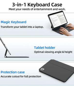 11 Inches Wireless Magnetic Magic Keyboard Case for Apple iPad