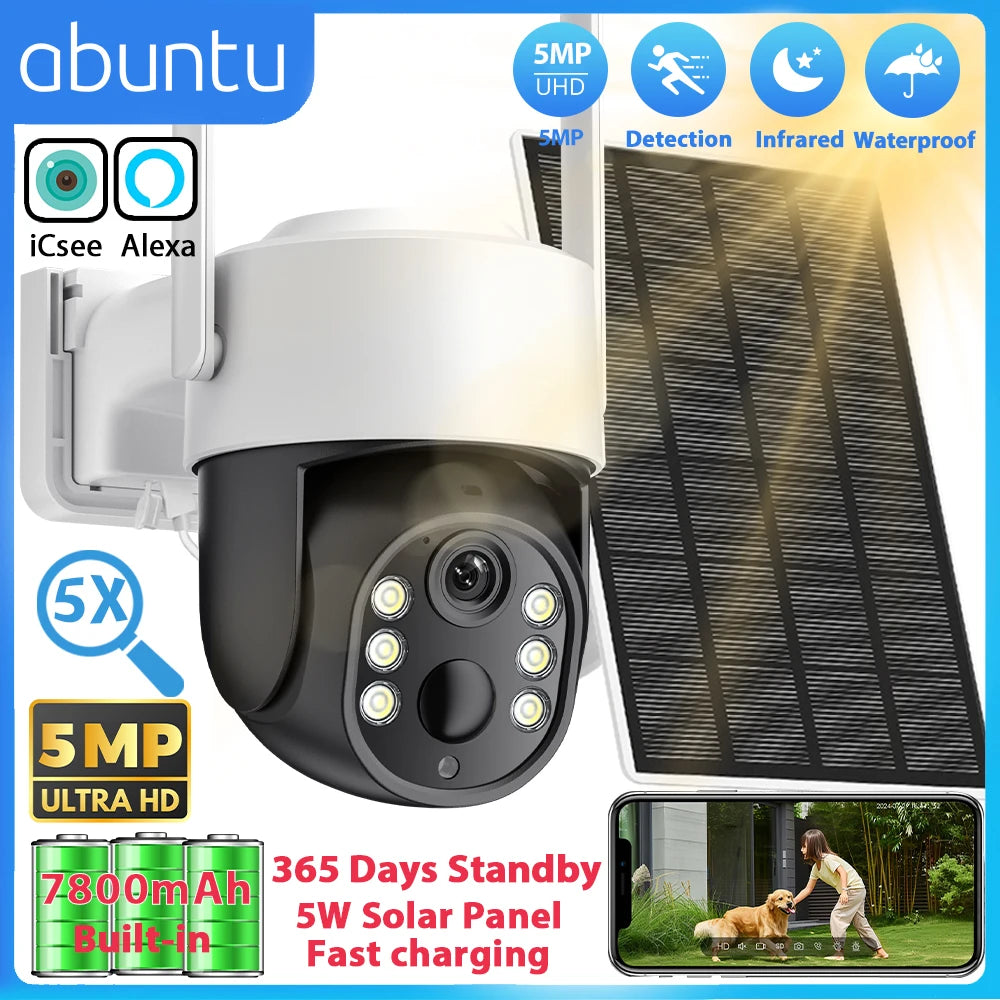 5MP Outdoor Solar 7800mAh Battery Wireless Surveillance Camera