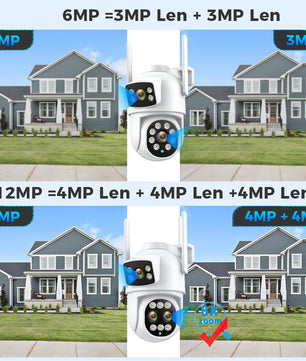 IP66 12MP Digital Zoom WIFI Dual Screens Waterproof Dome Camera