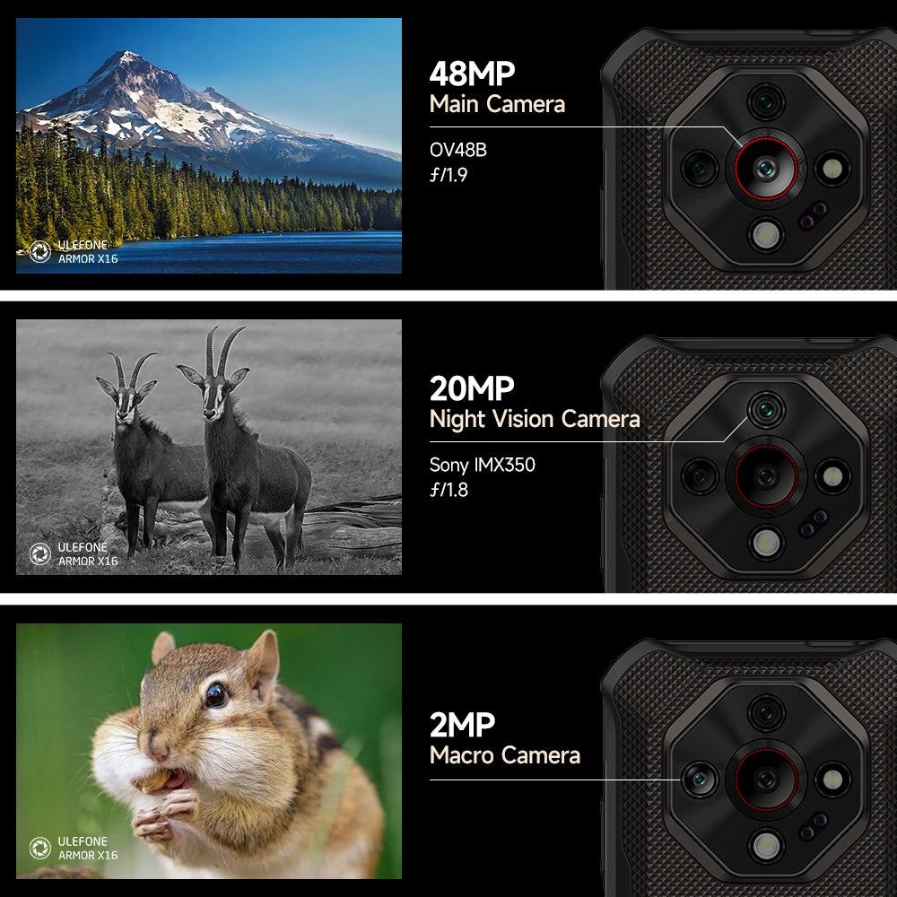 10360mAh 128GB 120Hz Android Armor X16 4G Rugged Smartphone