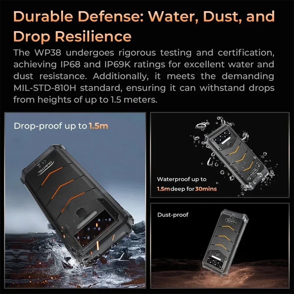 256GB WP38 4G Octa Core Android Rugged Fast Charging Smartphone