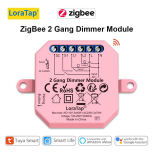 LoraTap 10A 300W Plastic Smart ZigBee 3.0 Light Switch Module