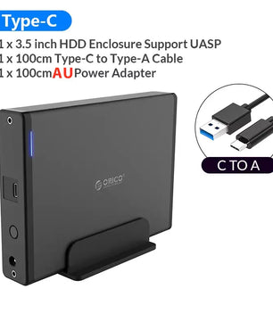 Aluminum 3.5'' External Hard Drive Enclosure For Desktop