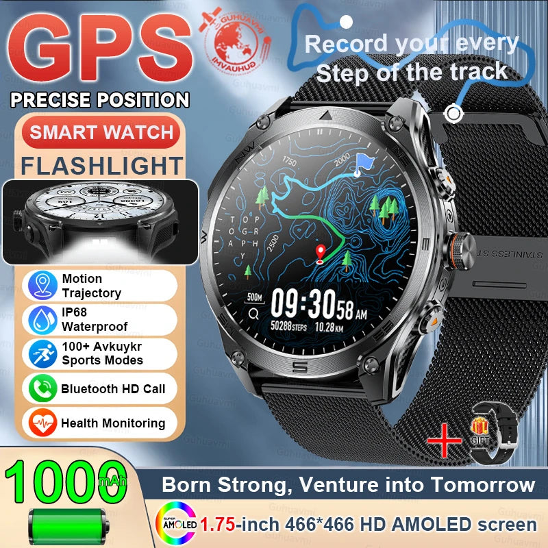 Steel Waterproof Android Round Shape On-Wrist Smartwatch