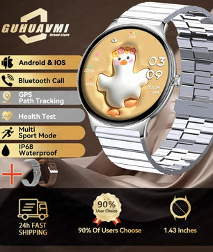 Silica Gel Full Touch Screen Android Round Shaped Digital Smartwatch