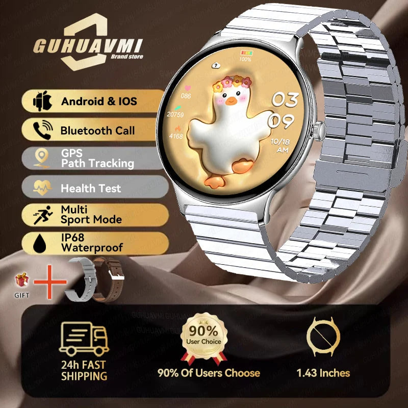 Silica Gel Full Touch Screen Android Round Shaped Digital Smartwatch