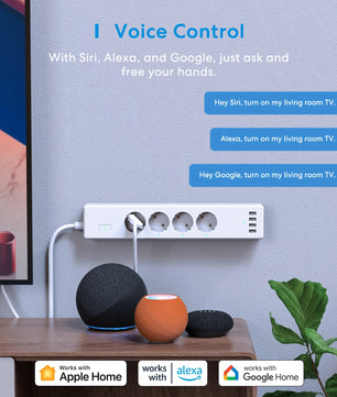 Meross Alloy WiFi Smart Power Surge Protector Socket Extension