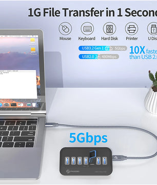 Aluminum Alloy USB 3.2 Type-C Multi Ports Docking Station HUB