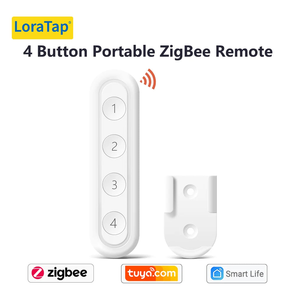 LoraTap Plastic Wireless 4 Gang Remote Control Portable Switch