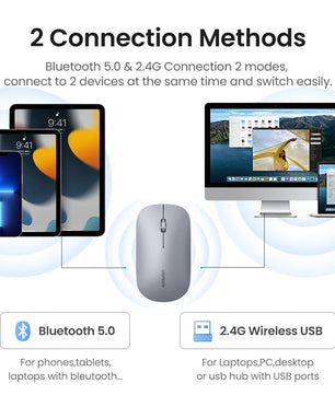 Ugreen 4000 DPI 2.4G USB Bluetooth Support Wireless Portable Mouse