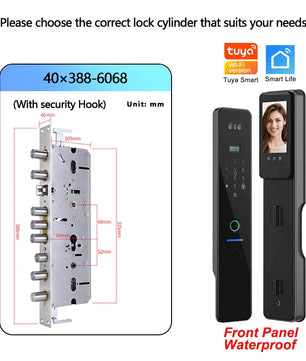 Wifi R2 IP66 Waterproof Fingerprint Electronic Lock With Camera
