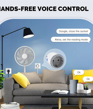 Moes Plastic Panel Voice Control Smart WIFI Power Socket Plug