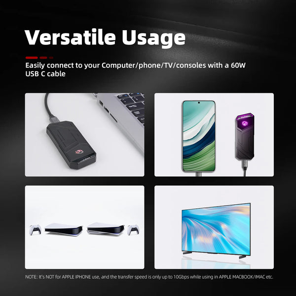 4TB External Gen2x2 Solid State Drive For Laptop And Desktop
