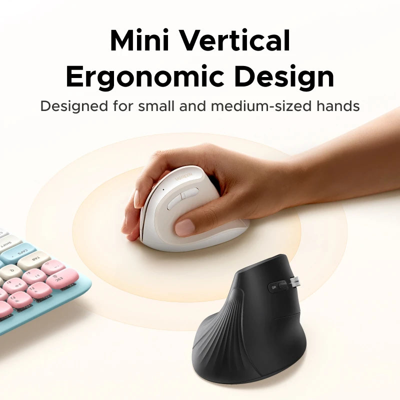 Ugreen Wireless 2.4G 4000DPI Bluetooth Small Vertical Mouse