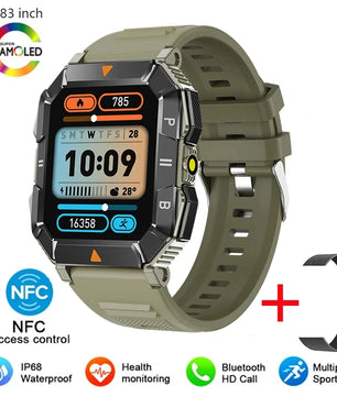 Silica Gel Waterproof Android Square Shaped Bluetooth Smartwatch