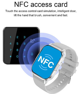 Silica Gel Waterproof Android Square Shaped Amoled Screen Smartwatch