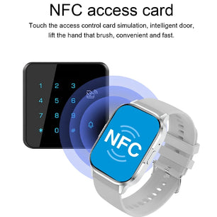 Silica Gel Waterproof Android Square Shaped Amoled Screen Smartwatch