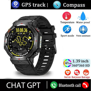 Alloy Waterproof Android Round Shaped Distance Tracker Smartwatch