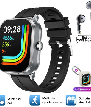 Silica Gel Smart Bluetooth Voice Support Square Shaped Sports Watch