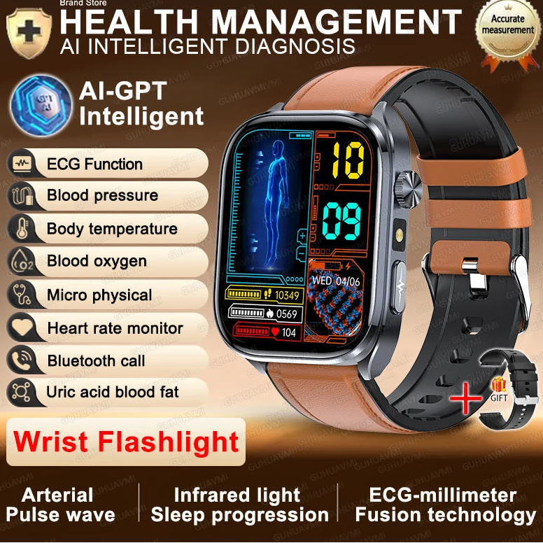 Fine Steel Waterproof Android Square Shape On-Wrist Smartwatch