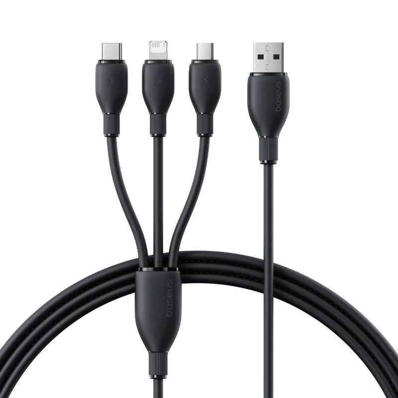 3 in 1 USB Liquid Silicone Type-C Fast Charging Optical Fiber Cable