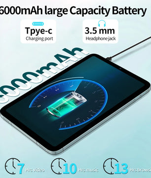 Sauenaneo 4GB/64GB 6000mAh Large Battery Android Tablet