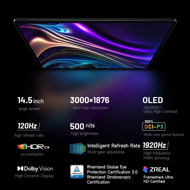 12300mA 14.5" 120Hz Fast Charging Lenovo Gaming Tablet