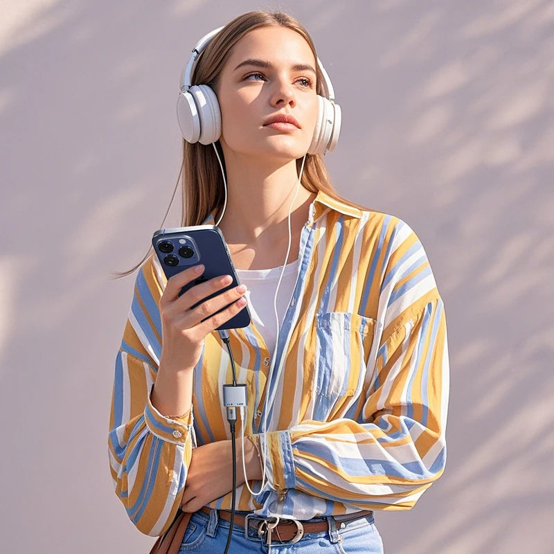 Aluminum Alloy USB C Headphone & Charger 2-IN-1 Adapter For Xiaomi