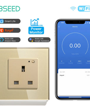 Bseed 13A Glass Panel Wireless WIFI Control Smart Power Socket