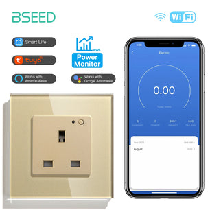 Bseed 13A Glass Panel Wireless WIFI Control Smart Power Socket