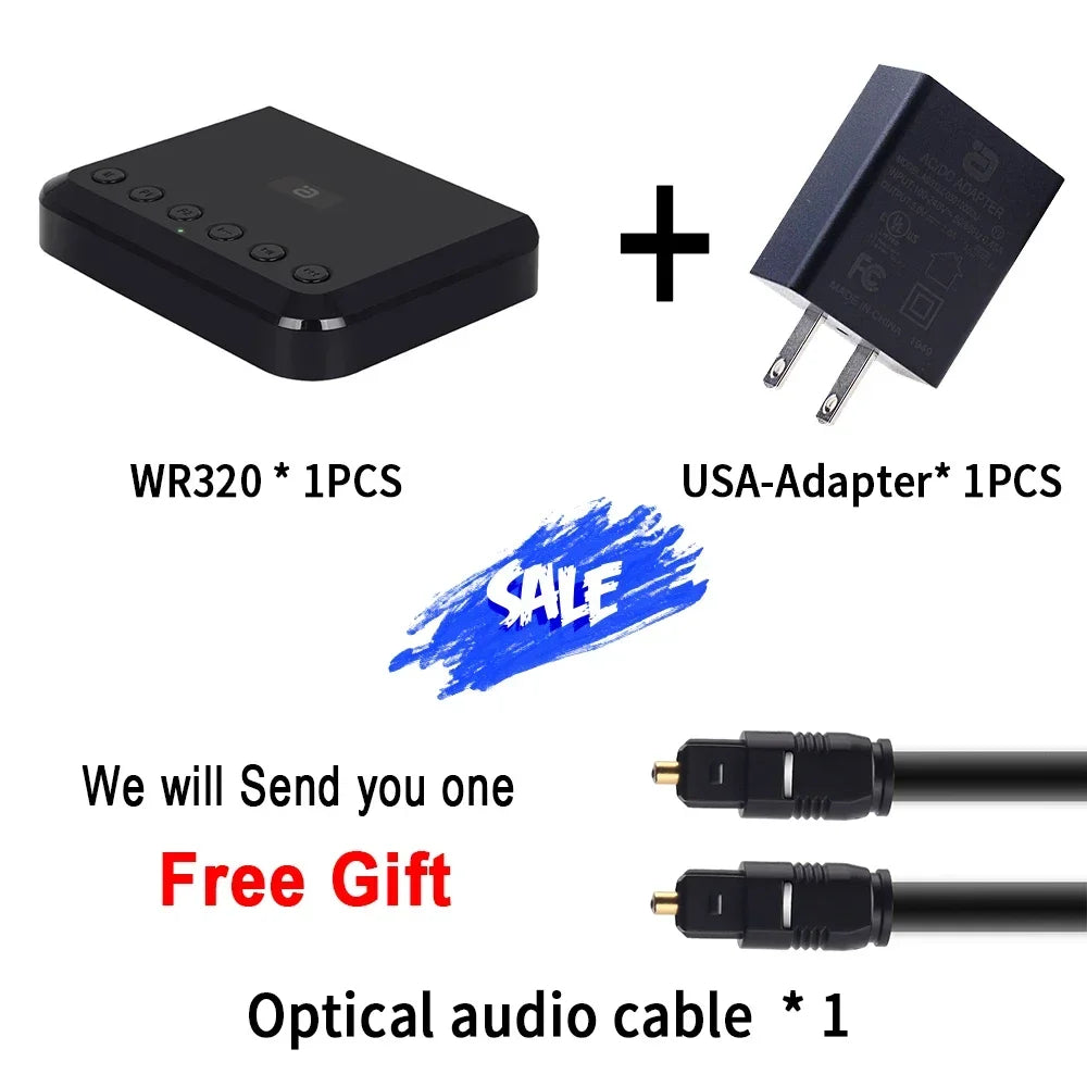 USB 3.5mm WIFI Bluetooth Wireless Audio Receiver Optical Adapter