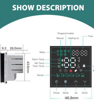 Bseed Alloy LED Touch Screen Wifi APP Control Thermostat Module